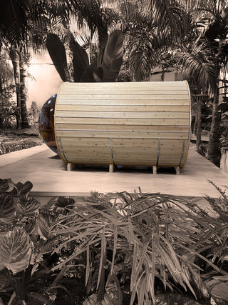 abode barrel panorama outdoor sauna