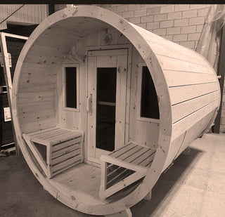 abode barrel panorama outdoor sauna